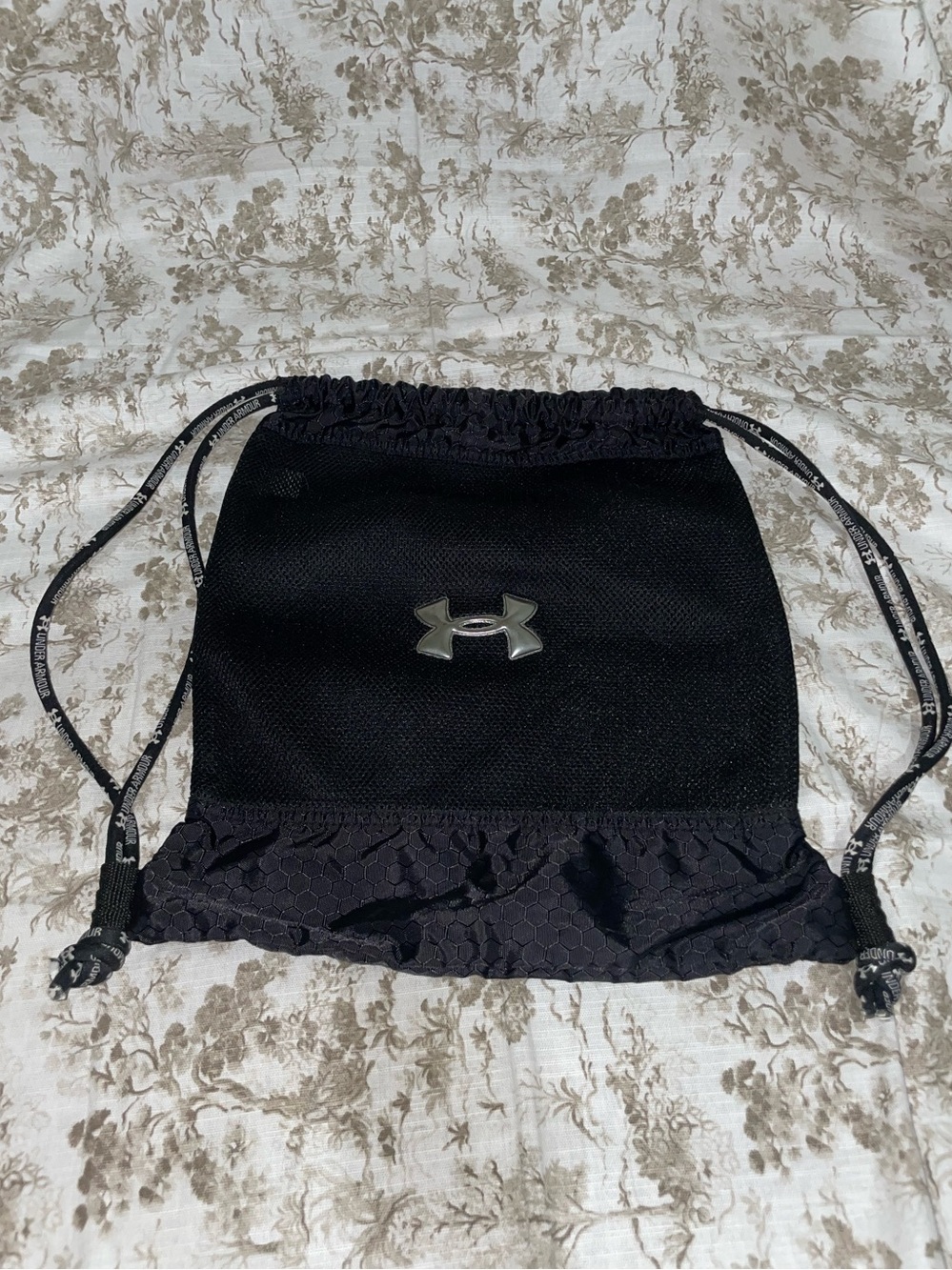 Under Armour Black Mesh Drawstring Backpack Sack